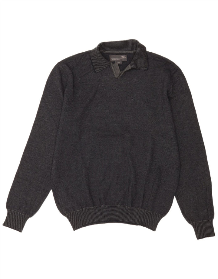 Marlboro Classics Mens Polo Neck Jumper Suéter Grande Gris Lana