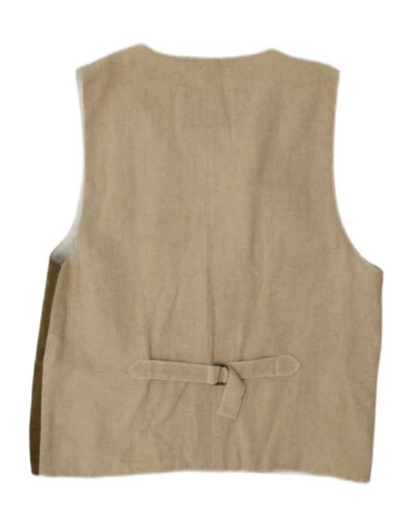 Chaleco de ante vintage para hombre EU 48/50 Cuero color block medio caqui