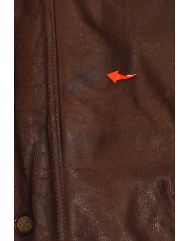 Vali Collection Chaqueta de cuero para hombre UK 40 Large Cuero marrón
