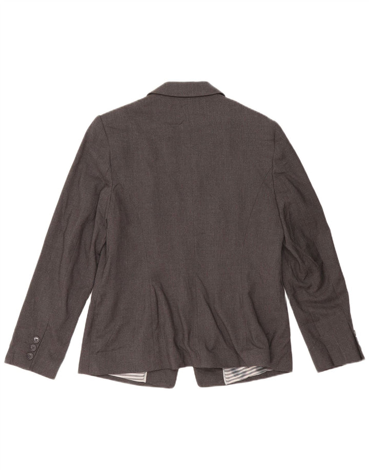 Marks & Spencer Chaqueta tipo blazer con 1 botón para mujer, talla 44, talla grande, color gris moteado