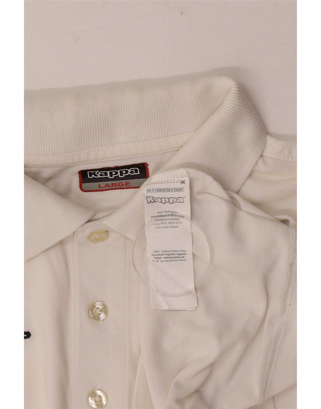 Kappa Polo Hombre Grande Blanco Algodón