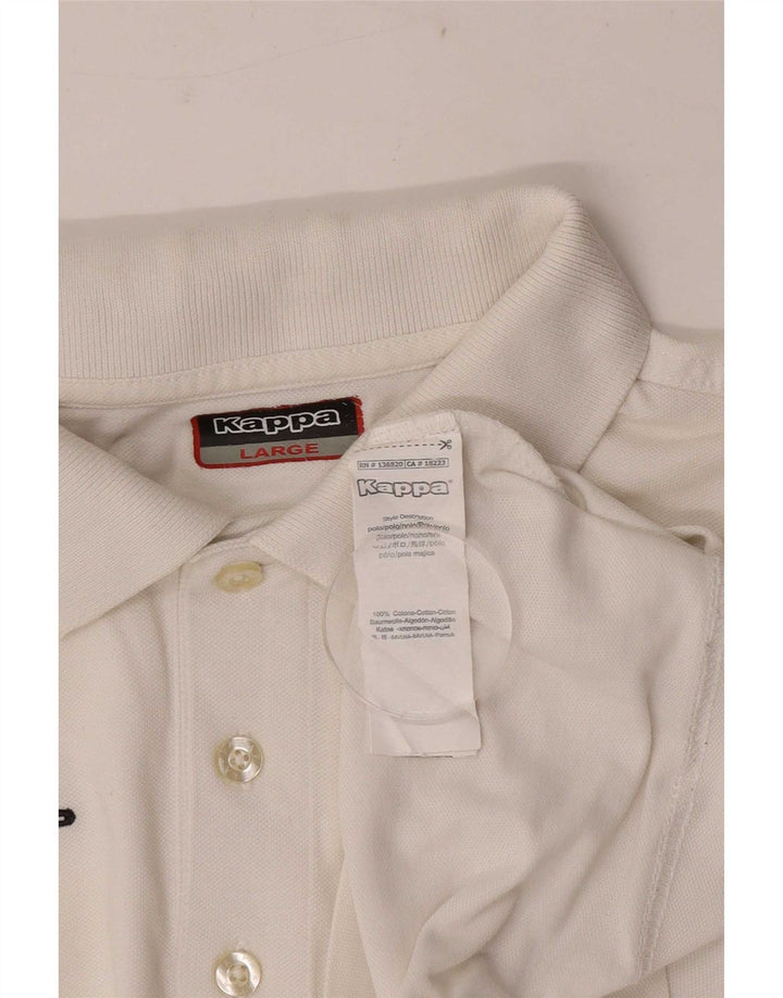 Kappa Polo Hombre Grande Blanco Algodón
