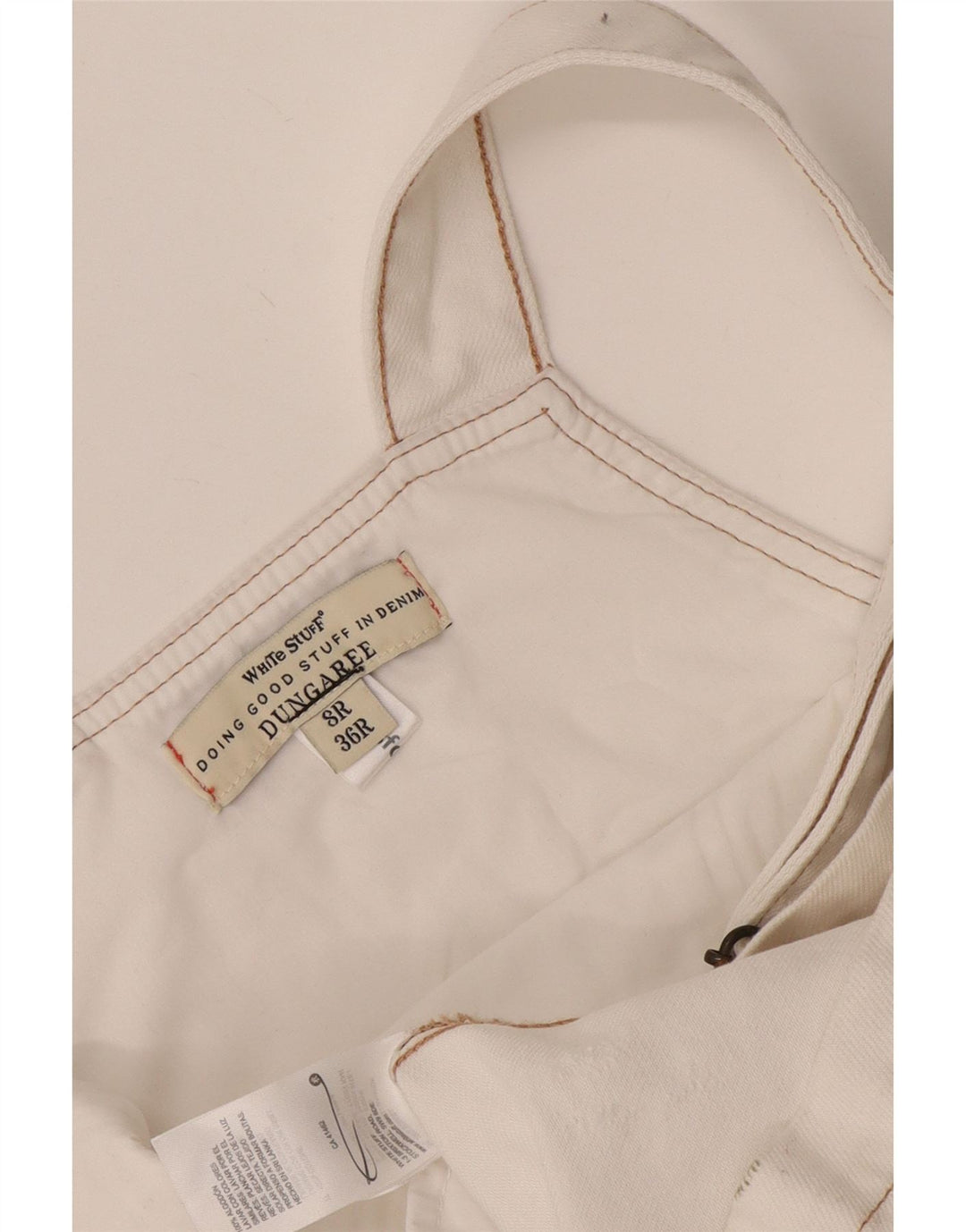 White Stuff Pantalones cortos tipo peto para mujer UK 8 Small W30 Algodón blanco