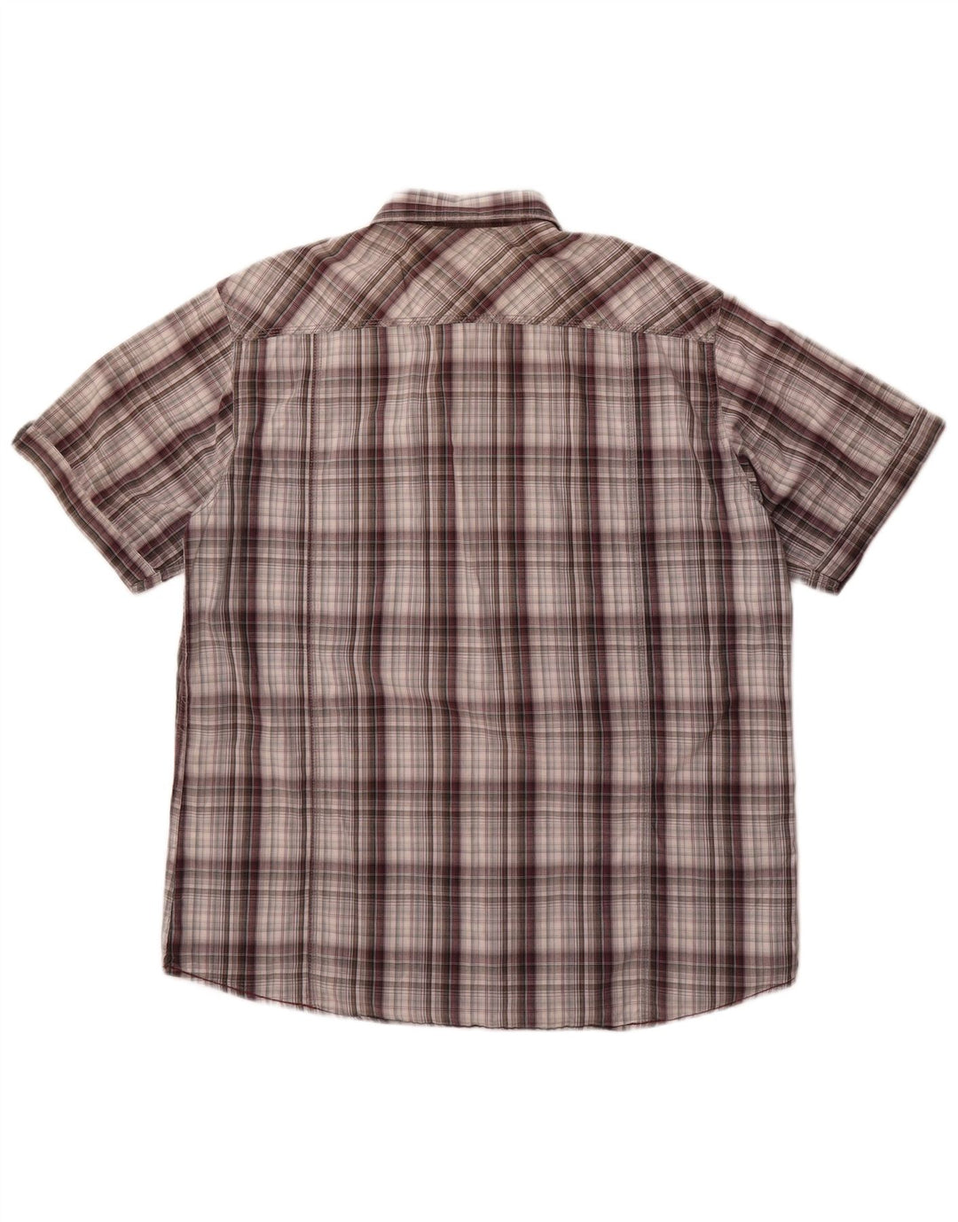 Angelo Litrico Camisa Manga Corta Hombre Talla 41/42 Large Gris Cuadros