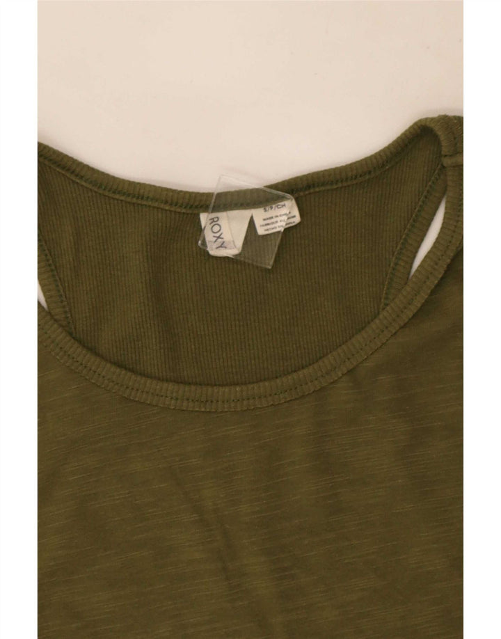 Top sin mangas Roxy para mujer UK 10 Small Khaki Moteado