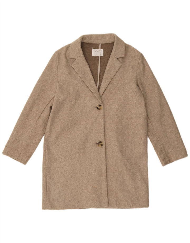 Zara Abrigo Niña 13-14 Años Beige Poliester