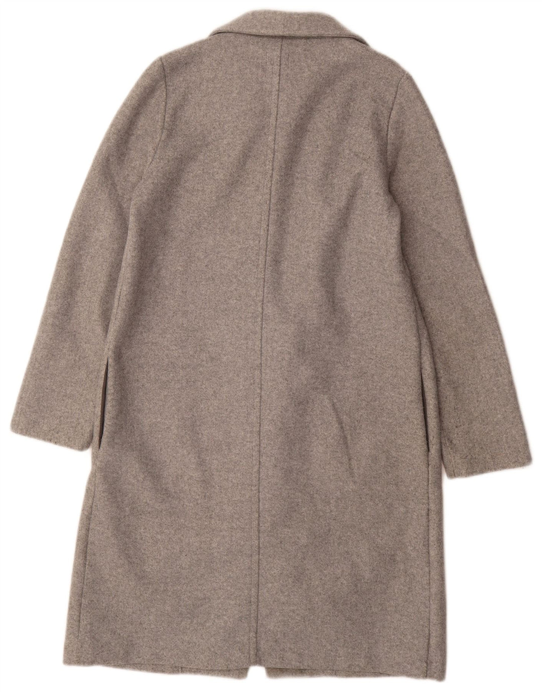 Zara Mujer Abrigo Abierto UK 10 Pequeño Poliéster Gris