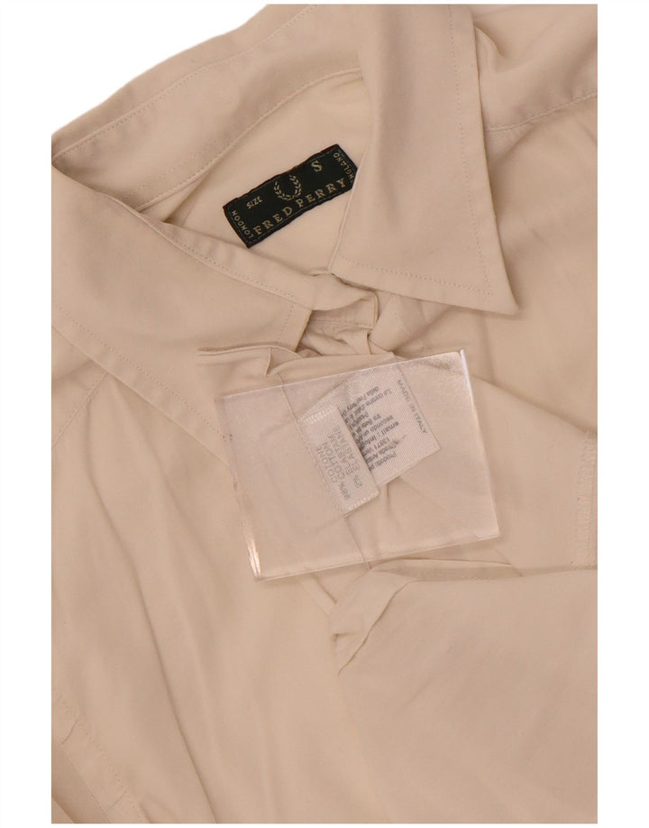 Camisa Fred Perry Mujer UK 10 Small Algodón Blanco