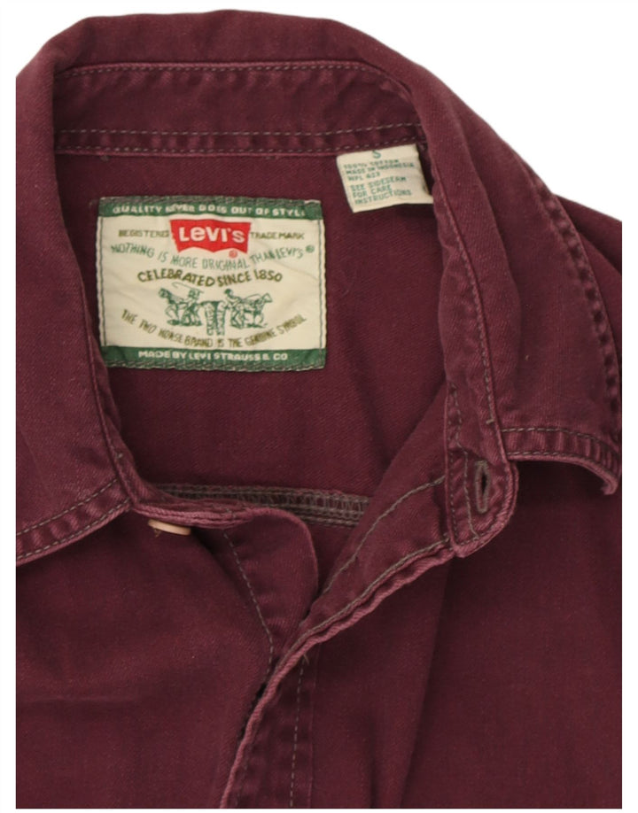 Levi's Camisa Vaquera Pequeña De Algodón Burdeos Hombre