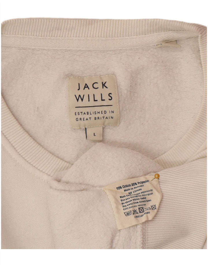 Jack Wills - Sudadera para hombre, talla grande, algodón blanco