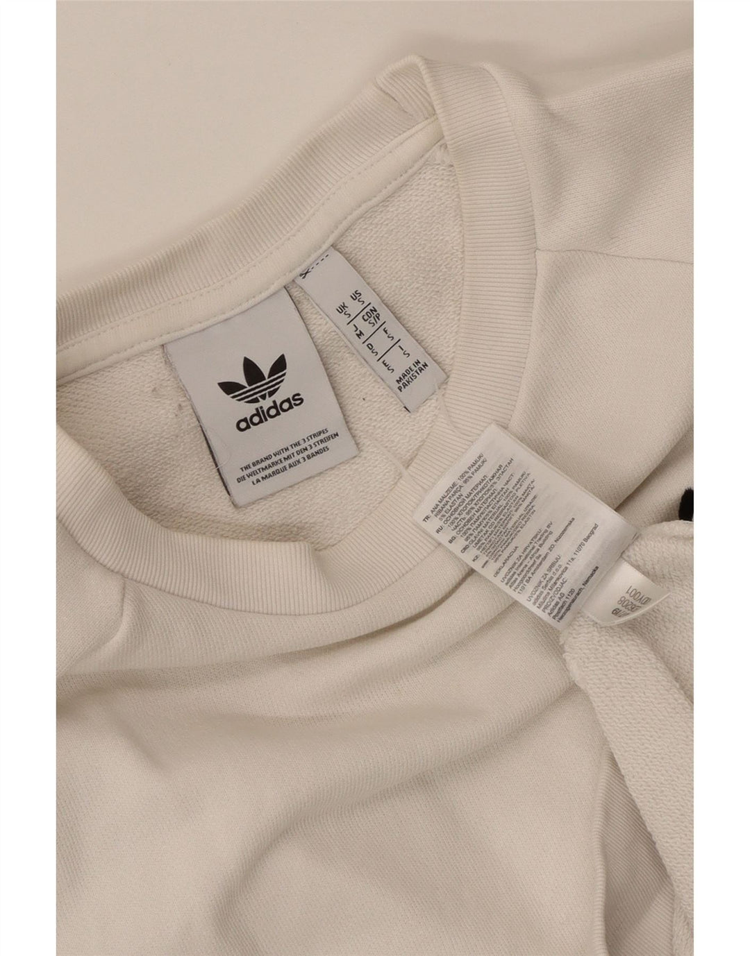 Adidas - Sudadera extragrande para mujer, talla 10, algodón blanco pequeño