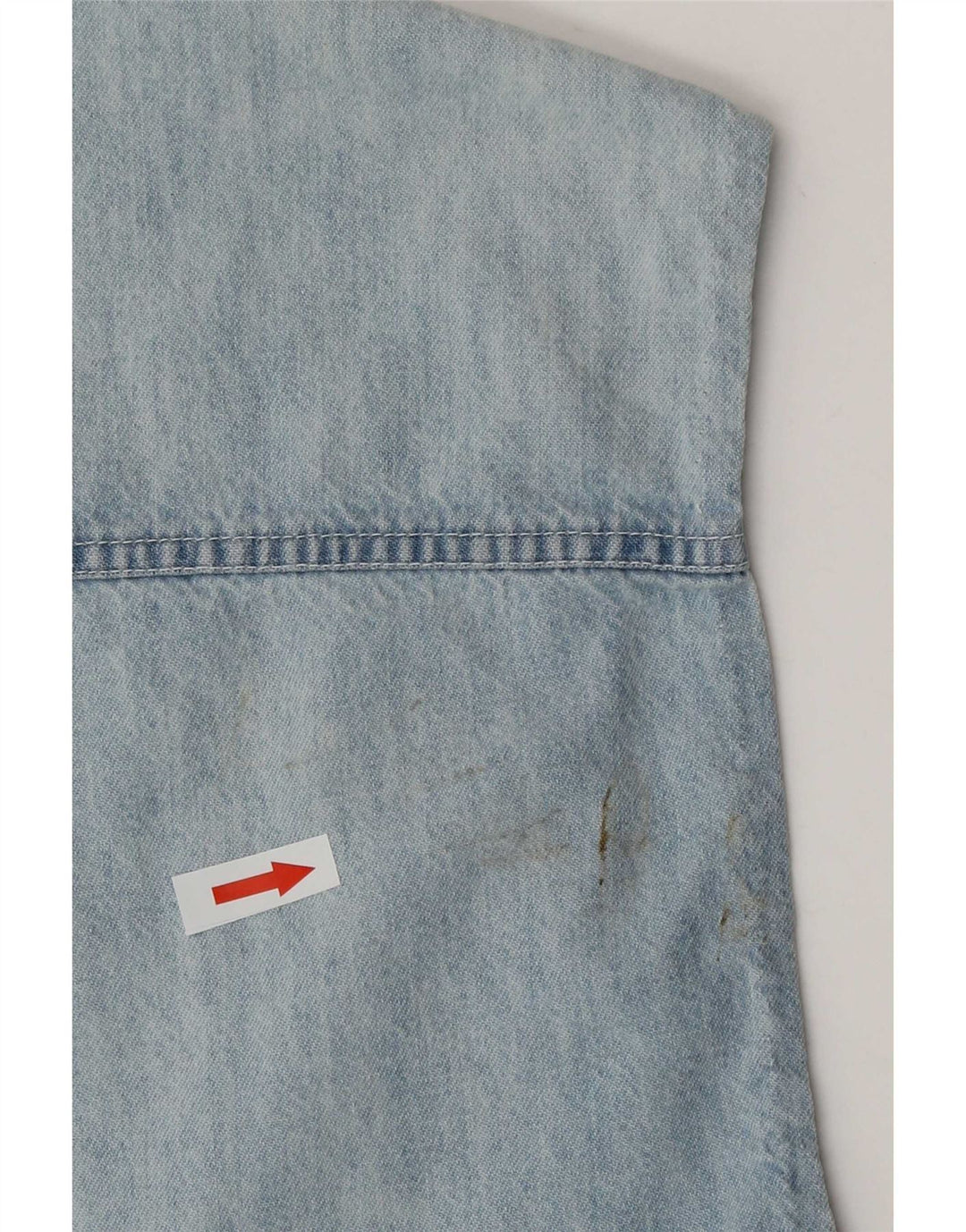 Camisa vaquera sin mangas para hombre Wampum Patchwork azul grande