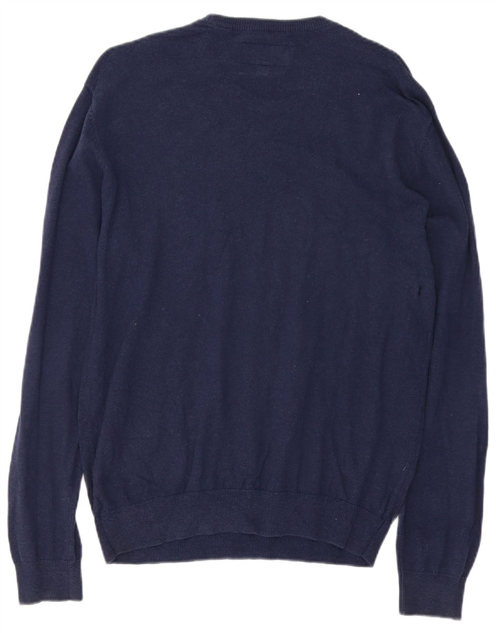 Jack Wills Jersey De Cuello Redondo Para Hombre Jersey De Algodón Azul Marino Medio