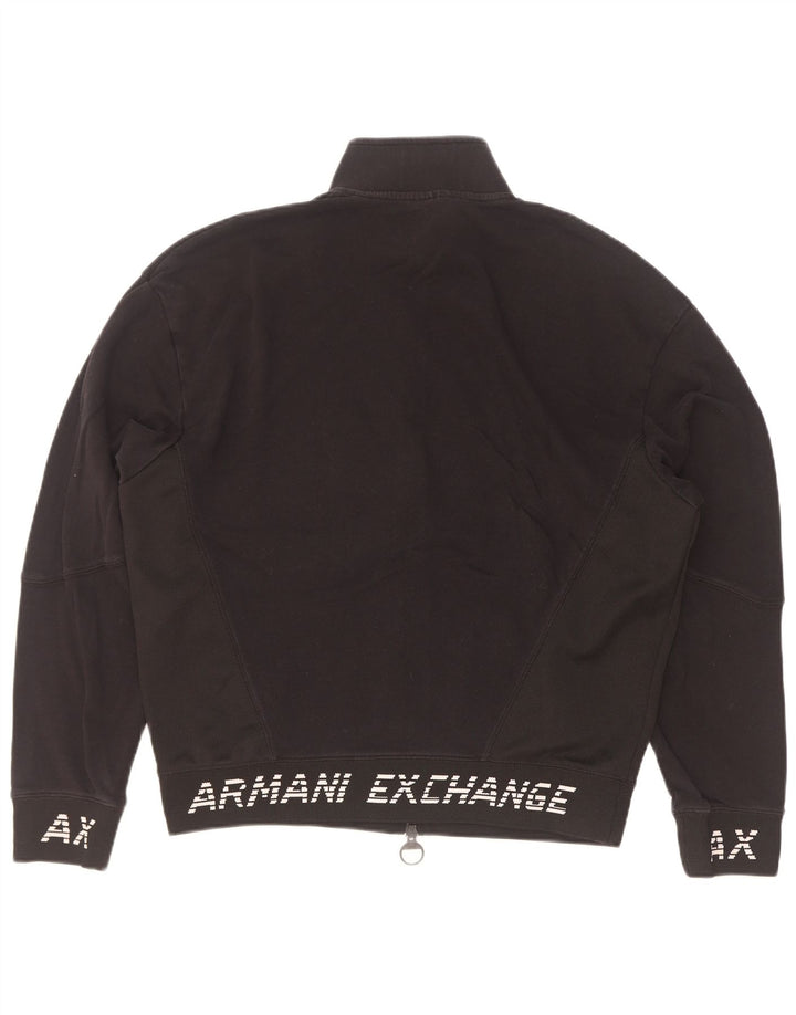 Armani Exchange Chaqueta superior de chándal con gráfico para hombre Algodón negro mediano