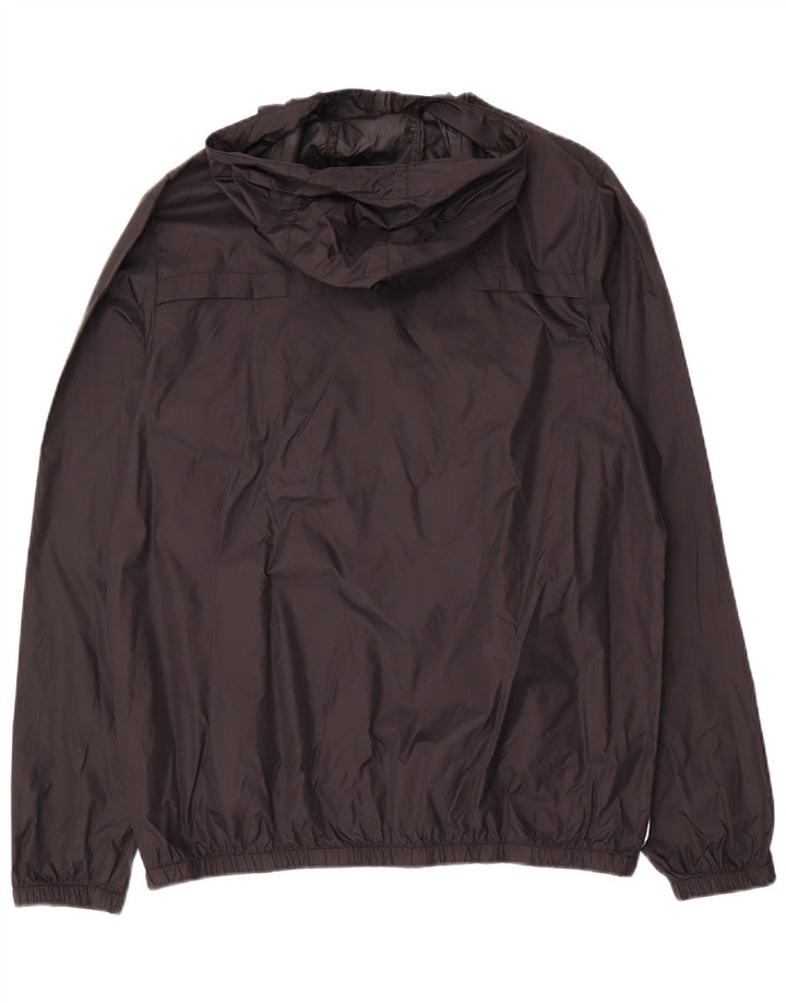 ELLESSE Chaqueta anorak con capucha y gráfico para hombre UK 40 Large Black Colourblock