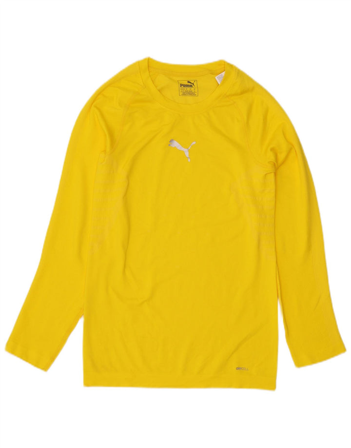 Camiseta Puma Hombre Manga Larga XL Poliéster Amarillo