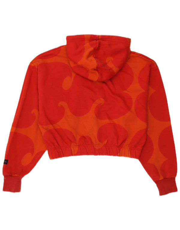 Adidas - Sudadera con capucha para mujer, diseño gráfico de gran tamaño, Reino Unido 12/14, algodón rojo mediano