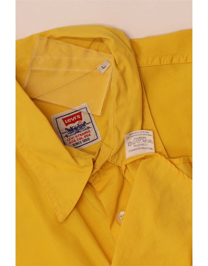 Levi's Camisa De Manga Corta Para Hombre De Algodón Amarillo Grande