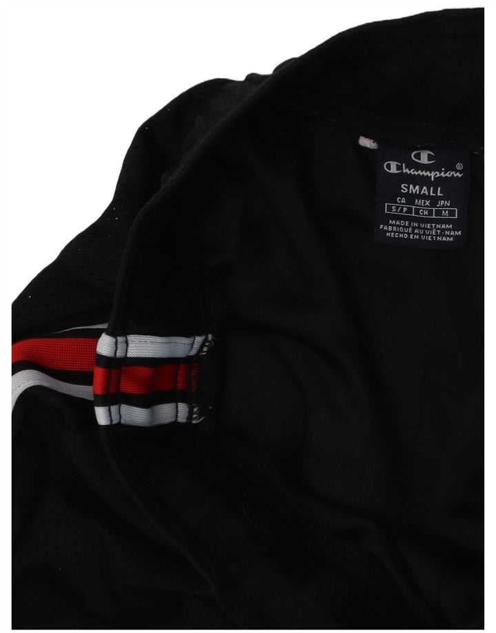 Champion Pantalones cortos deportivos con gráficos USA para hombre, tamaño pequeño, poliéster negro