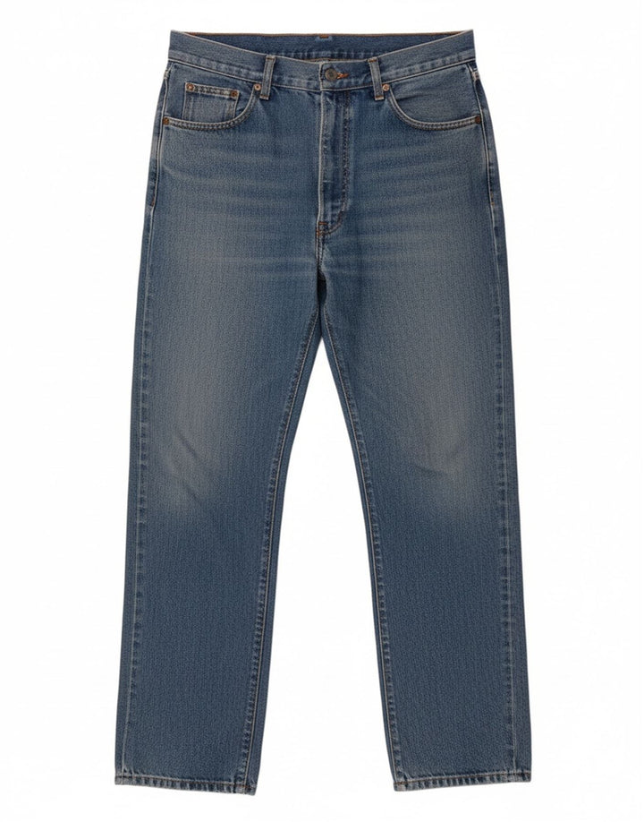 MASH Mens Straight Jeans W30 L30 Blue Cotton