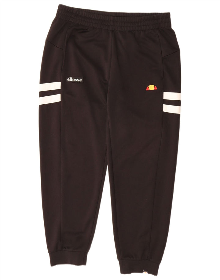 ELLESSE Hombre Pantalones De Chándal Joggers Small Negro Colorblock Poliéster