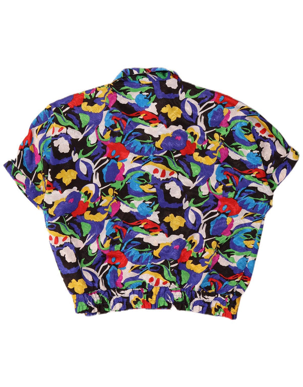 Vintage mujer camisa de gran tamaño blusa EU 44 XL multicolor floral