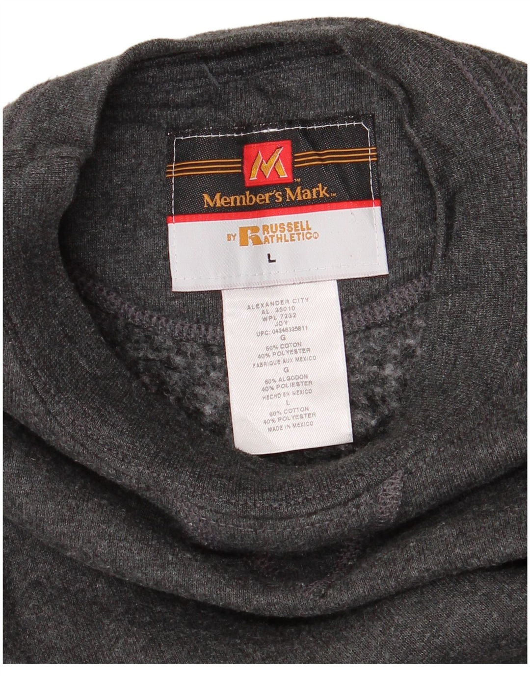 RUSSELL ATHLETIC Sudadera para hombre Jumper Large Gris Algodón
