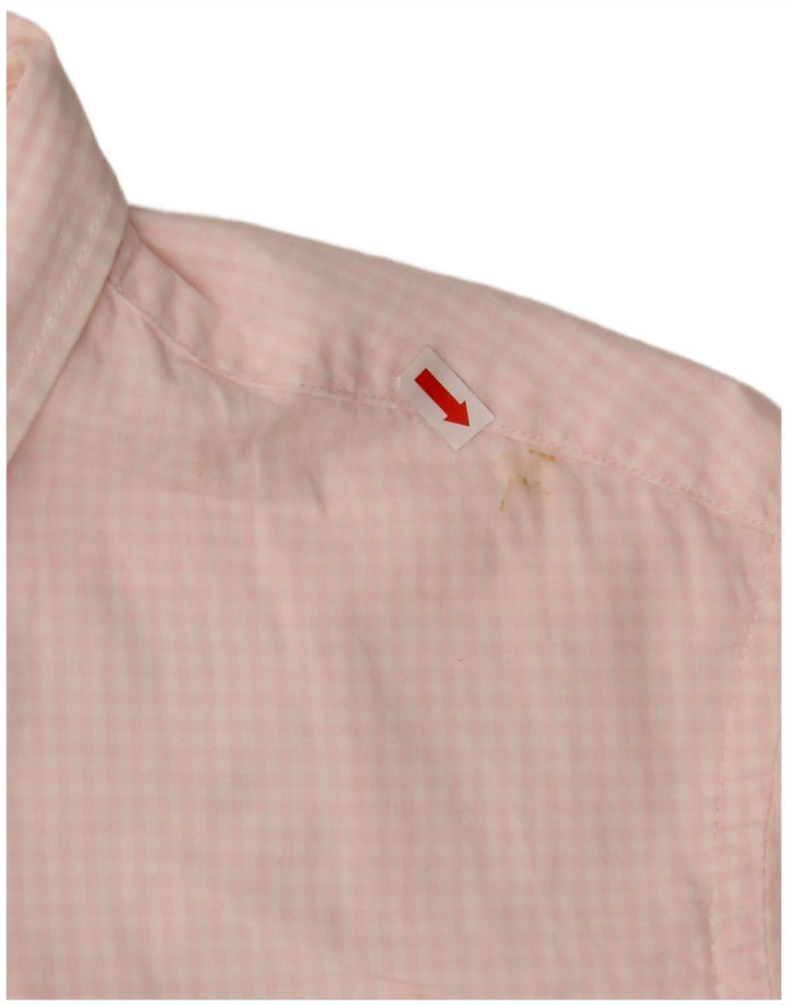IZOD Camisa ajustada para hombre de algodón a cuadros rosa grande