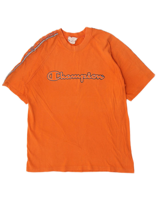 Champion Camiseta Gráfica Para Hombre Top Algodón Naranja Mediano