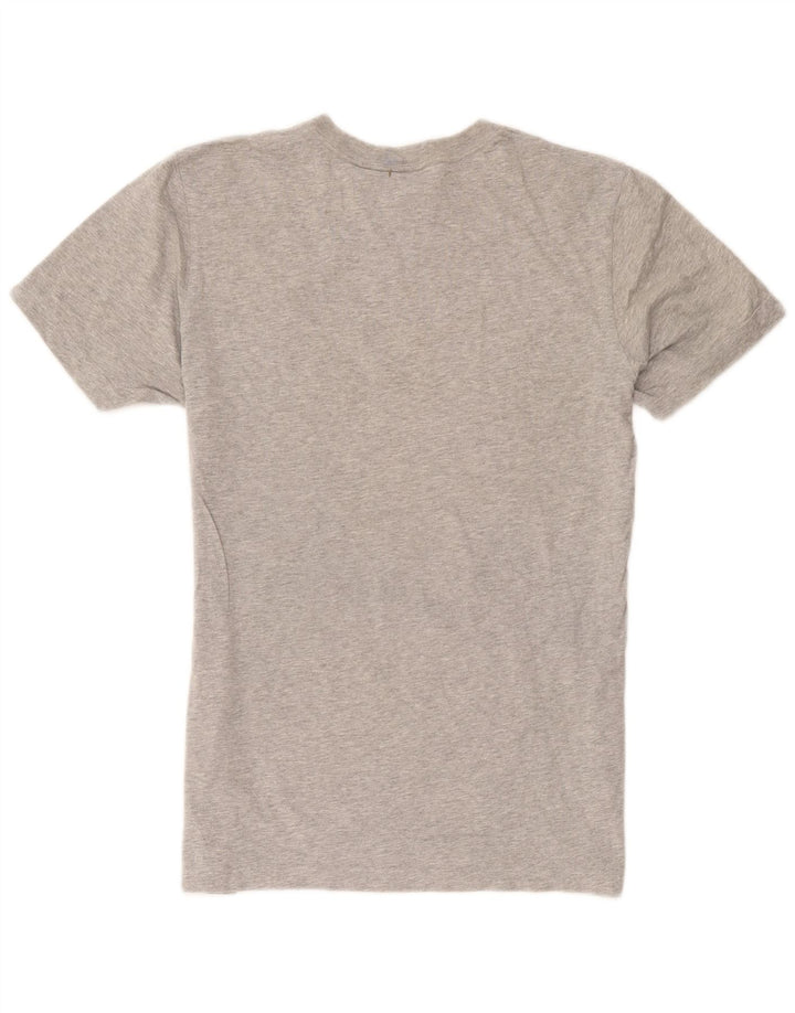 Adidas Hombre Camiseta Gráfica Top Algodón Moteado Gris Medio
