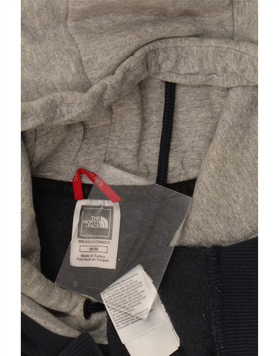 THE NORTH FACE Jersey con capucha para hombre, color azul marino medio, algodón con bloques de color