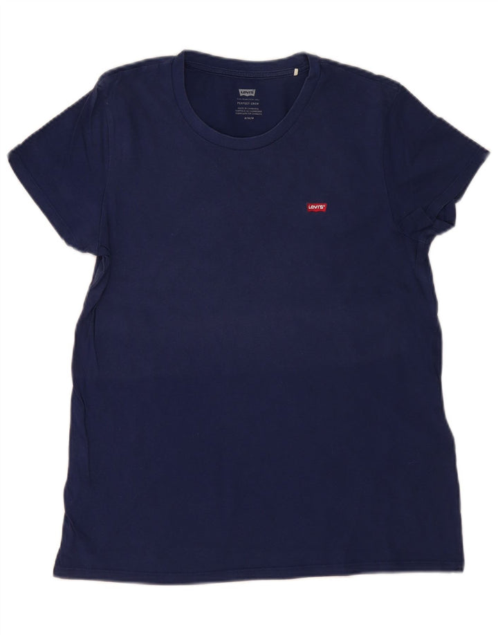 LEVI'S Camiseta para mujer Top UK 12 Medium Azul marino Algodón