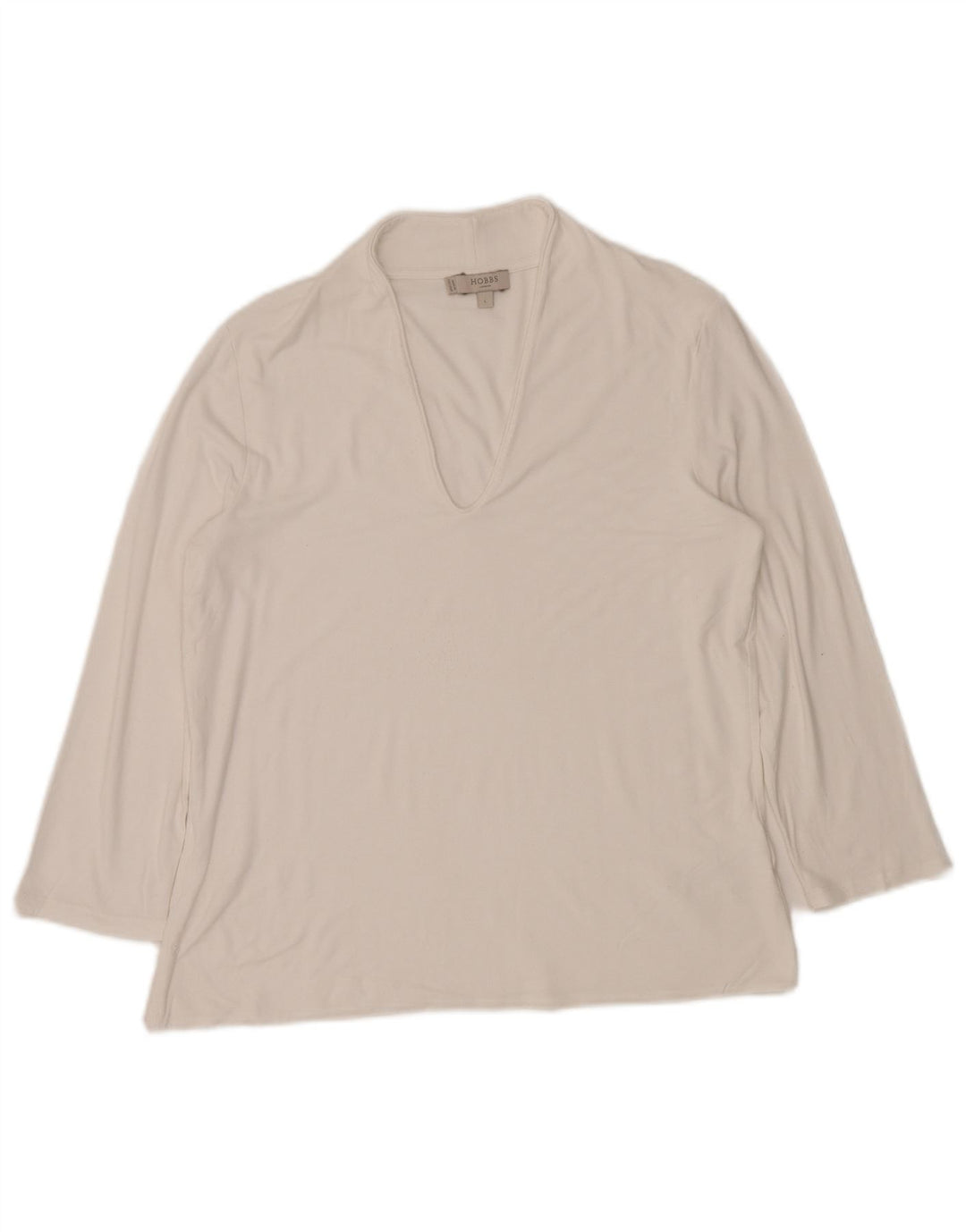 HOBBS Top de mujer de manga larga UK 44 Large Viscosa blanca