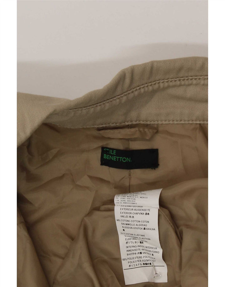 Chaqueta Bomber Benetton Mujer IT 44 Algodón Color Block Beige Medio