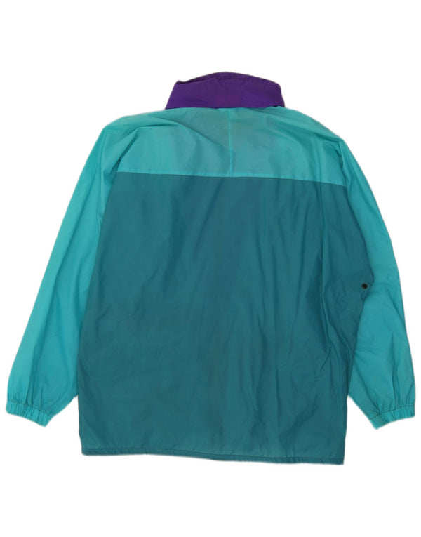 K-Way Chaqueta impermeable holgada con capucha para hombre UK 38 Medium Turquesa Colorblock