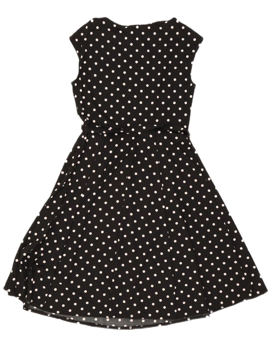 Wallis Vestido acampanado sin mangas para mujer UK 42 Mediano Lunares negros