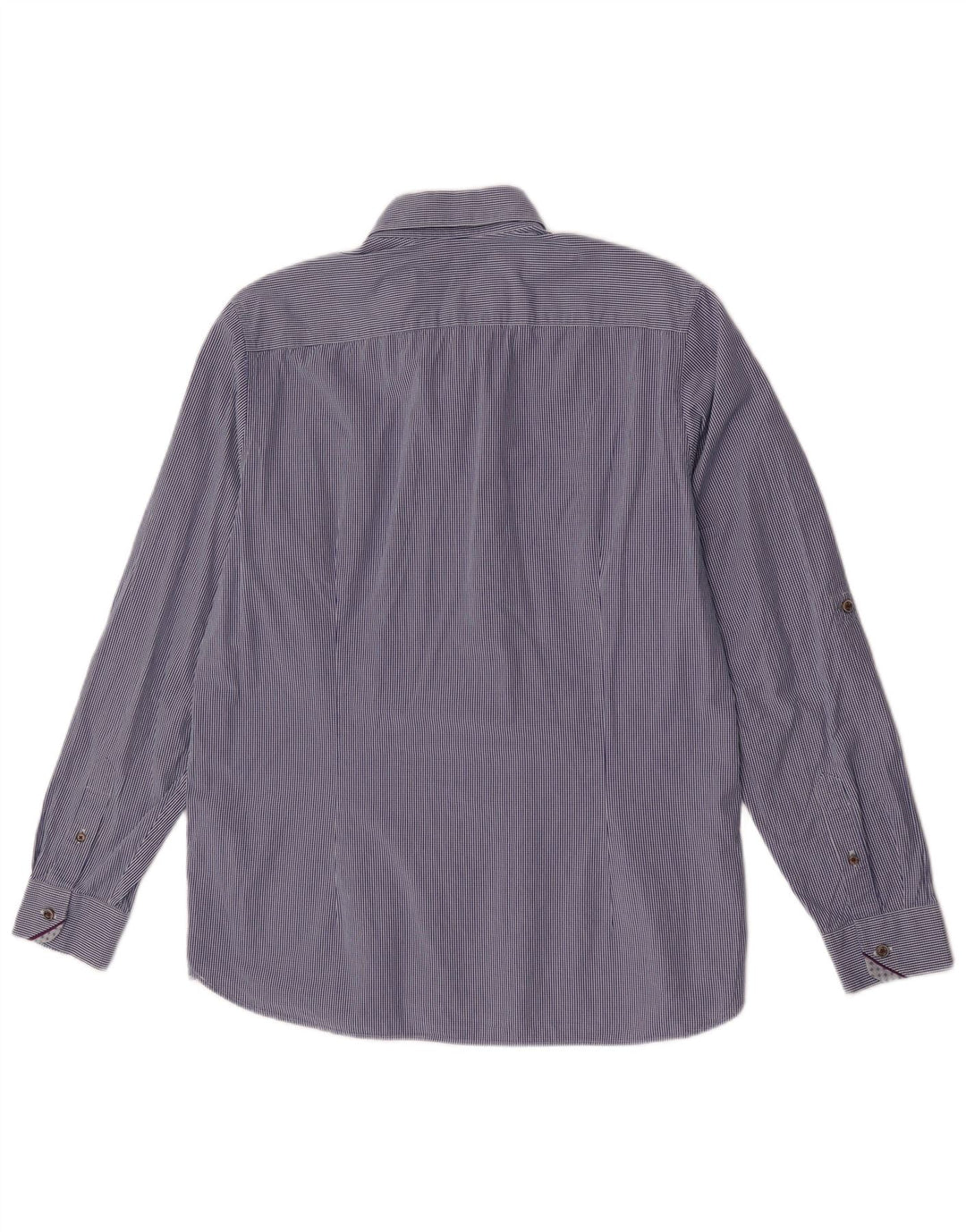 Ted Baker Camisa para hombre Talla 5 XL Algodón a cuadros azul marino