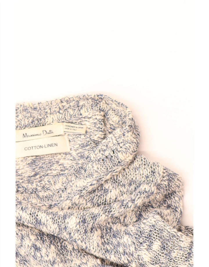 MASSIMO DUTTI Suéter tipo cárdigan para mujer UK 40 Algodón moteado gris medio