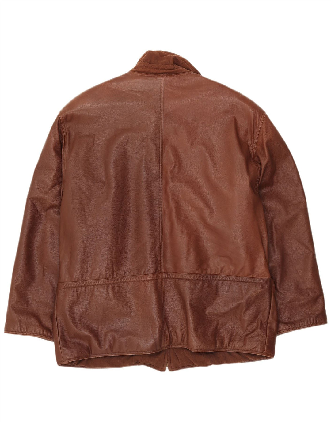 VINTAGE Chaqueta de cuero para hombre Reino Unido 42 XL Cuero marrón