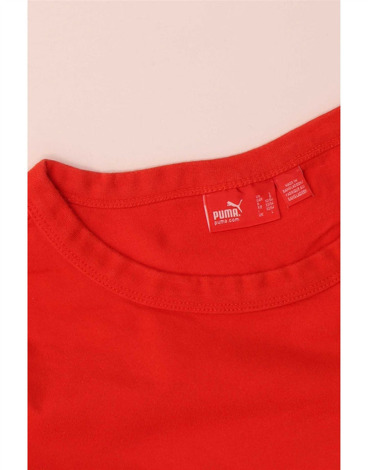 Puma Top gráfico para hombre de manga larga de algodón rojo grande