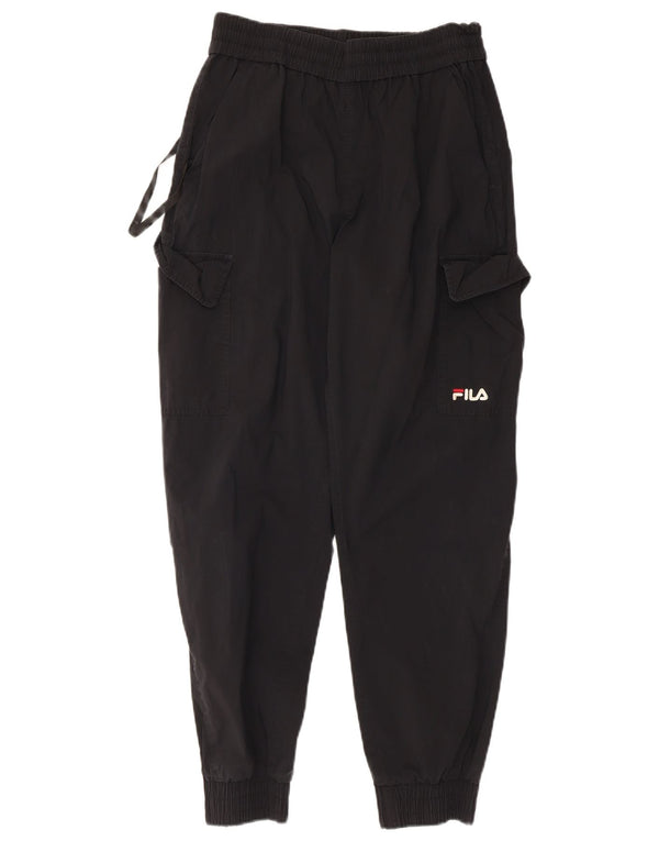 Fila Hombre Cargo Chándal Pantalones Joggers Medium Negro Algodón