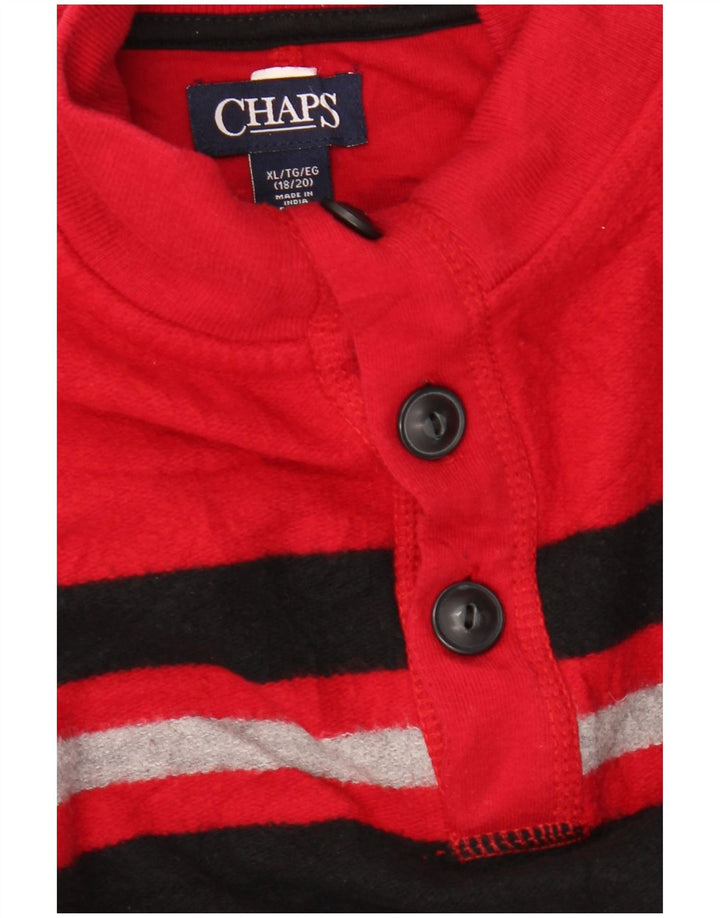 CHAPS Jersey con cuello y botones para niños 15-16 años XL Rojo Colorblock