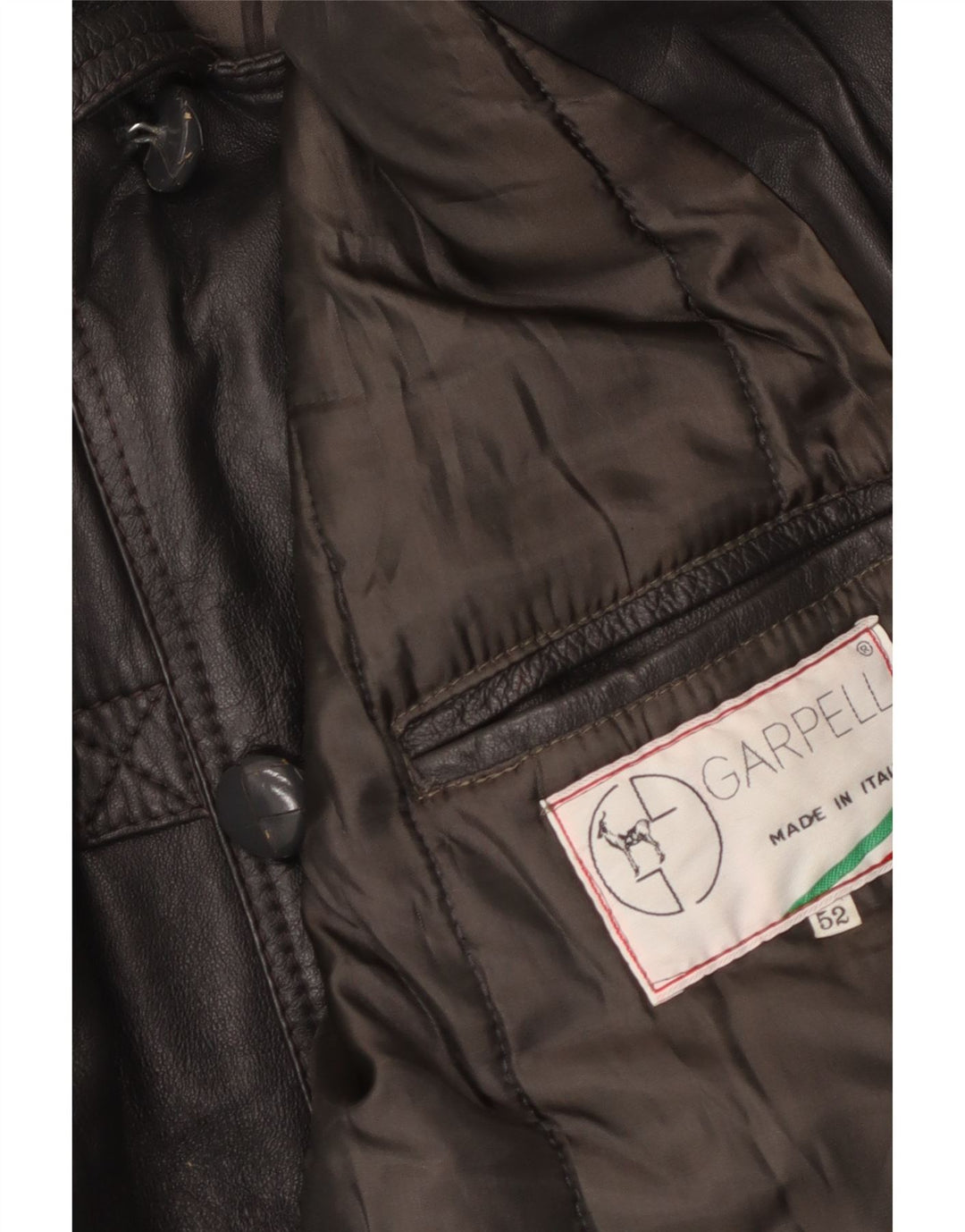 Chaqueta de cuero vintage para hombre IT 52 XL Gris