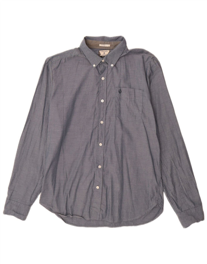 Camisa Volcom Classic Fit de algodón azul medio