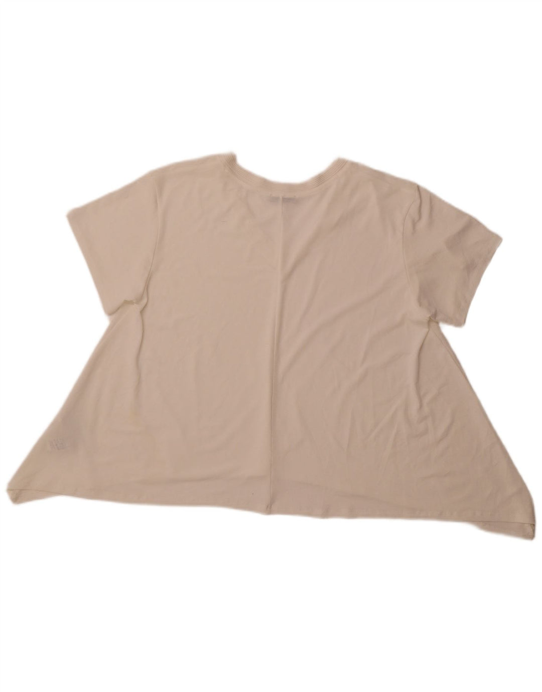 ZARA Mujer Blusa Asimétrica Top UK 46 Grande Poliéster Blanco Roto