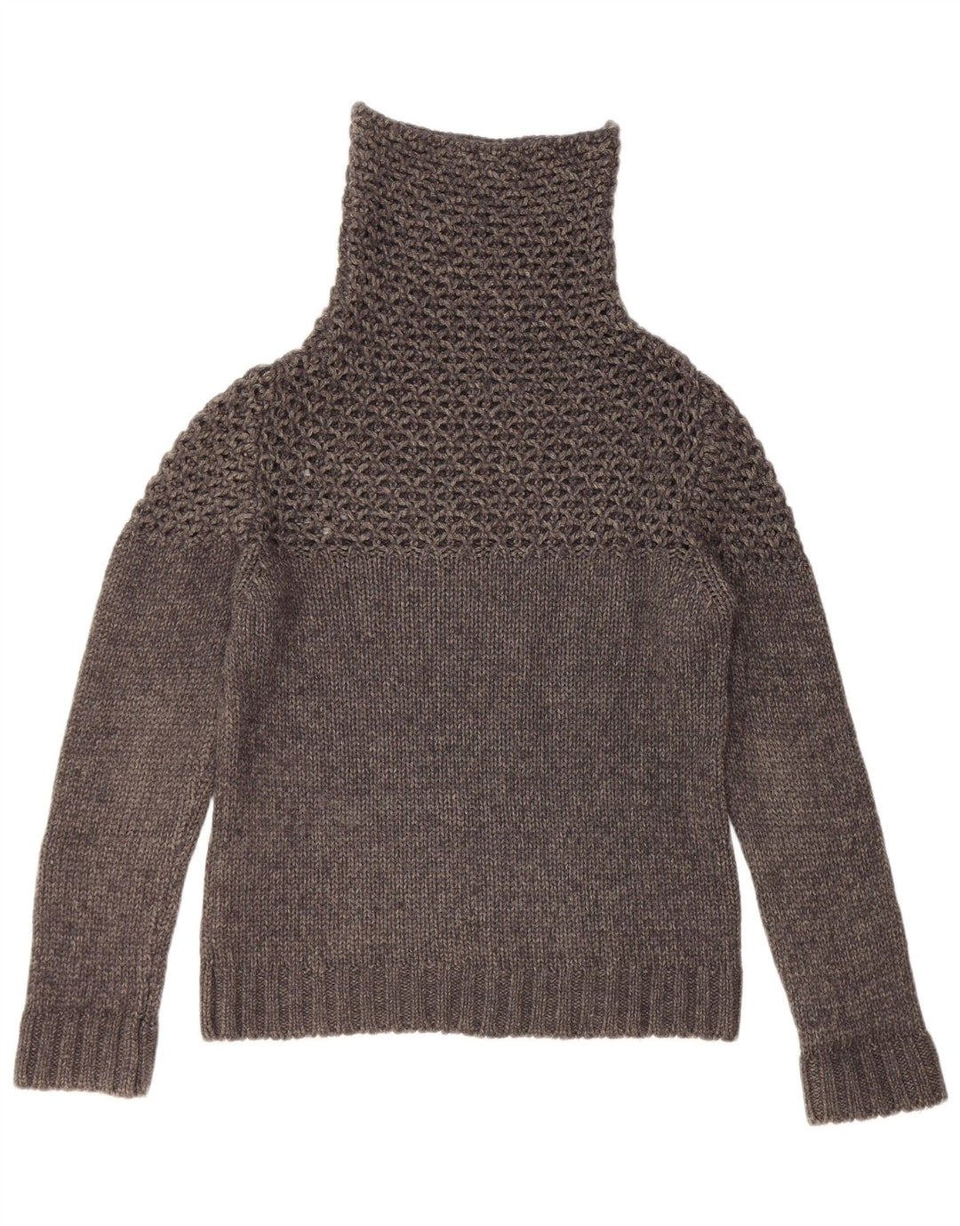 Liu Jo Mujer Crop Roll Neck Jumper Sweater UK 44 Grande Gris Acrílico