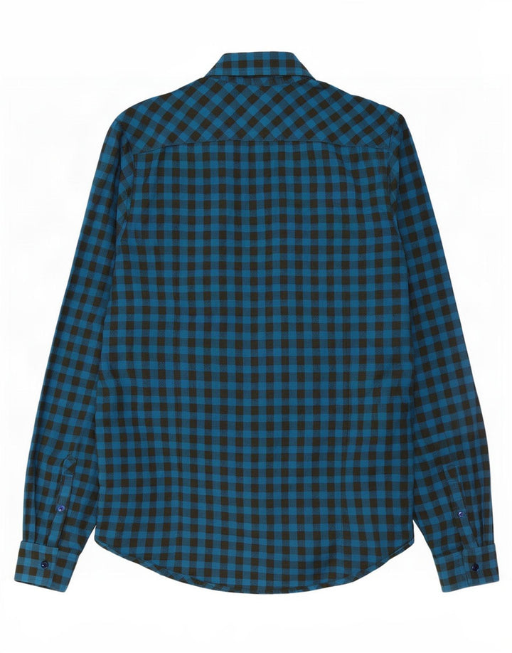Camisa de franela de corte slim Heritage Heritage de Penguin de algodón a cuadros en azul medio