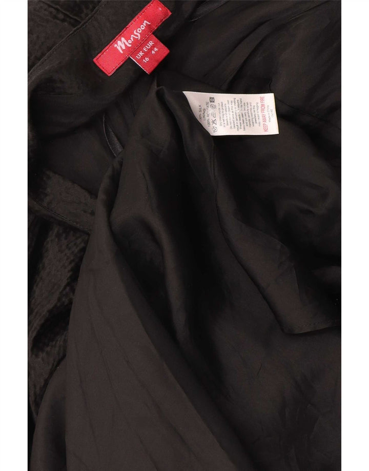 Monsoon Vestido maxi halter para mujer UK 46 Large Seda negra