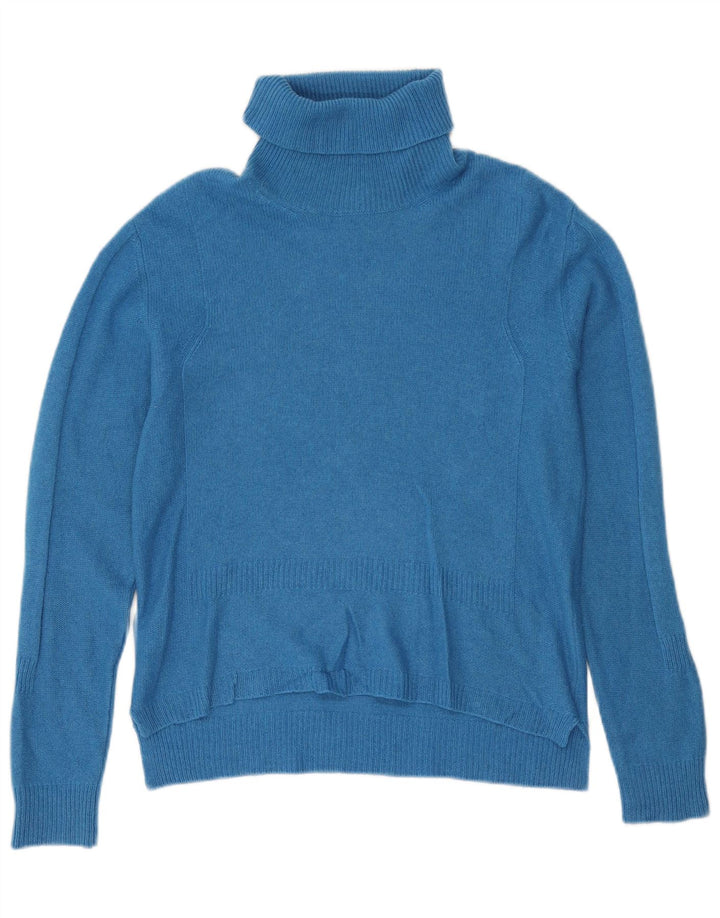 Max & Co. Suéter tipo jersey con cuello vuelto para mujer Reino Unido 42 Cachemira azul medio
