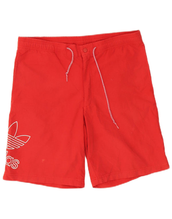 Adidas Mens Graphic Casual Shorts Pequeño W29 Algodón Rojo